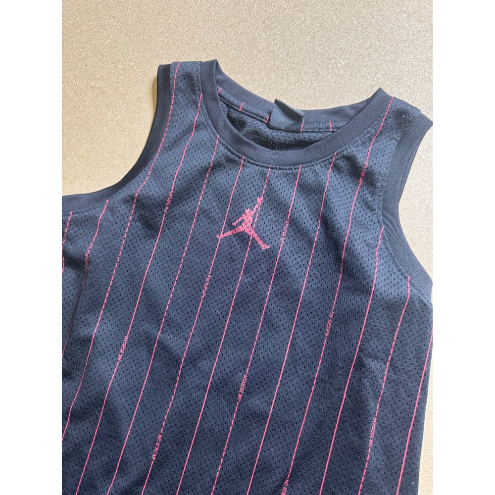 Jordan Jersey Tank Top Sleeveless Basketball #23 Black red Kids Size